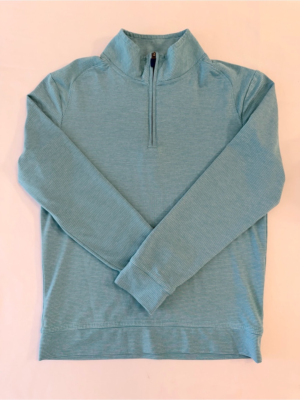 johnnie-O Boy’s Heathered Aqua Blue Performance Quarter-Zip Pullover